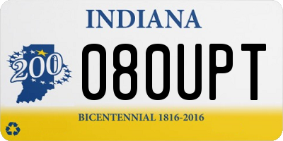 IN license plate 080UPT