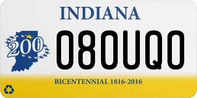 IN license plate 080UQO