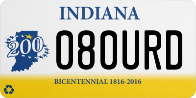 IN license plate 080URD