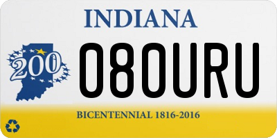 IN license plate 080URU