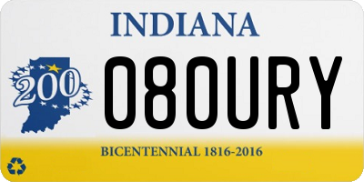IN license plate 080URY