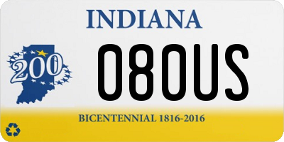 IN license plate 080US