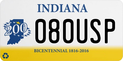 IN license plate 080USP