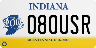 IN license plate 080USR