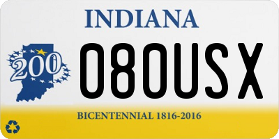 IN license plate 080USX