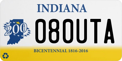 IN license plate 080UTA