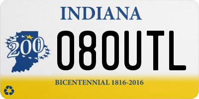 IN license plate 080UTL