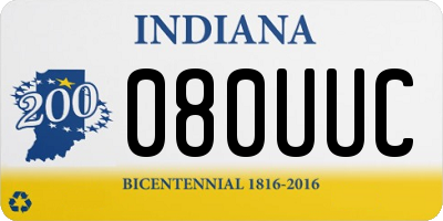 IN license plate 080UUC