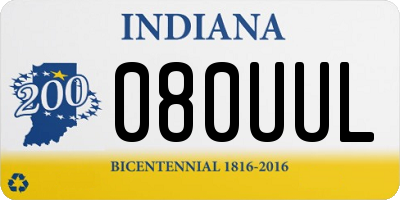 IN license plate 080UUL