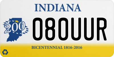 IN license plate 080UUR