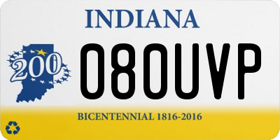 IN license plate 080UVP