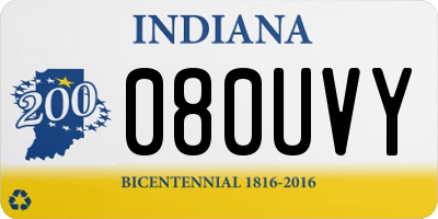 IN license plate 080UVY