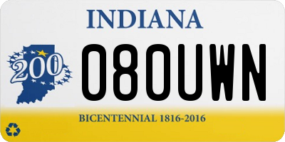 IN license plate 080UWN