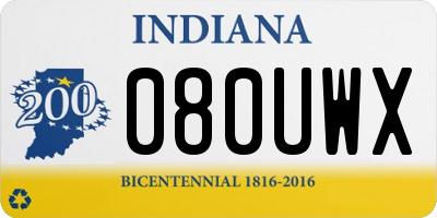 IN license plate 080UWX