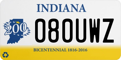 IN license plate 080UWZ