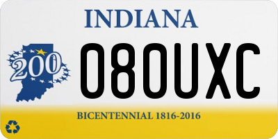 IN license plate 080UXC