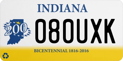 IN license plate 080UXK