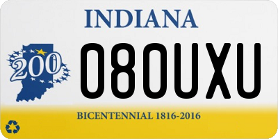 IN license plate 080UXU
