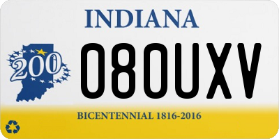 IN license plate 080UXV