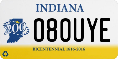 IN license plate 080UYE