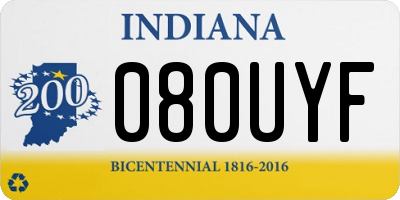 IN license plate 080UYF