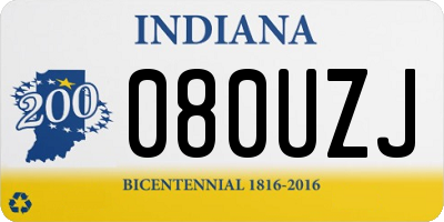 IN license plate 080UZJ