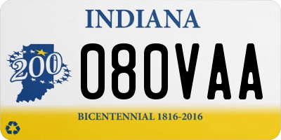 IN license plate 080VAA