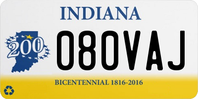 IN license plate 080VAJ