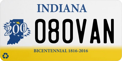 IN license plate 080VAN