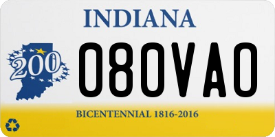 IN license plate 080VAO