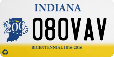 IN license plate 080VAV