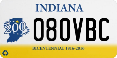 IN license plate 080VBC
