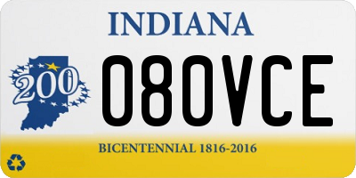 IN license plate 080VCE