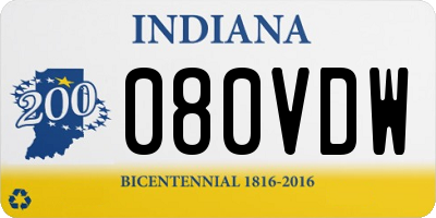 IN license plate 080VDW