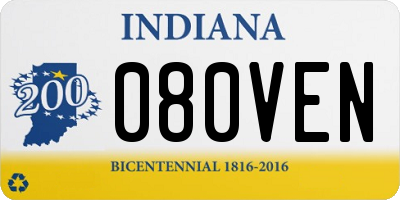 IN license plate 080VEN