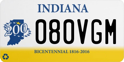 IN license plate 080VGM