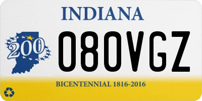 IN license plate 080VGZ