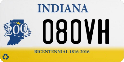 IN license plate 080VH