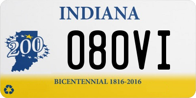 IN license plate 080VI