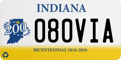 IN license plate 080VIA