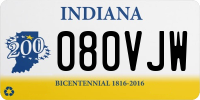 IN license plate 080VJW