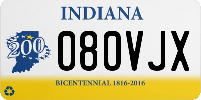 IN license plate 080VJX