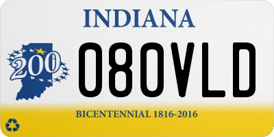 IN license plate 080VLD