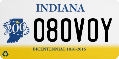IN license plate 080VOY