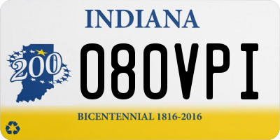 IN license plate 080VPI