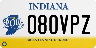 IN license plate 080VPZ
