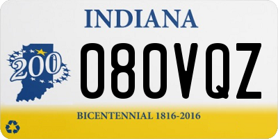 IN license plate 080VQZ