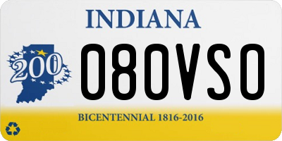 IN license plate 080VSO