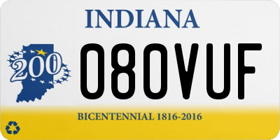 IN license plate 080VUF