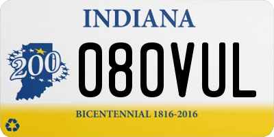IN license plate 080VUL